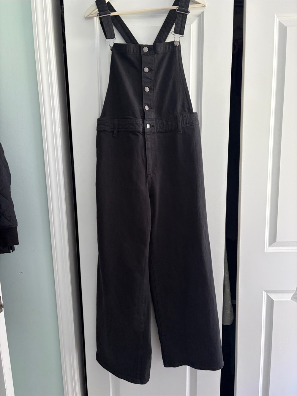 Universal Thread Black Button-Front Denim Overalls - Picture 5 of 5